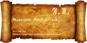 Nyerges Madléna névjegykártya